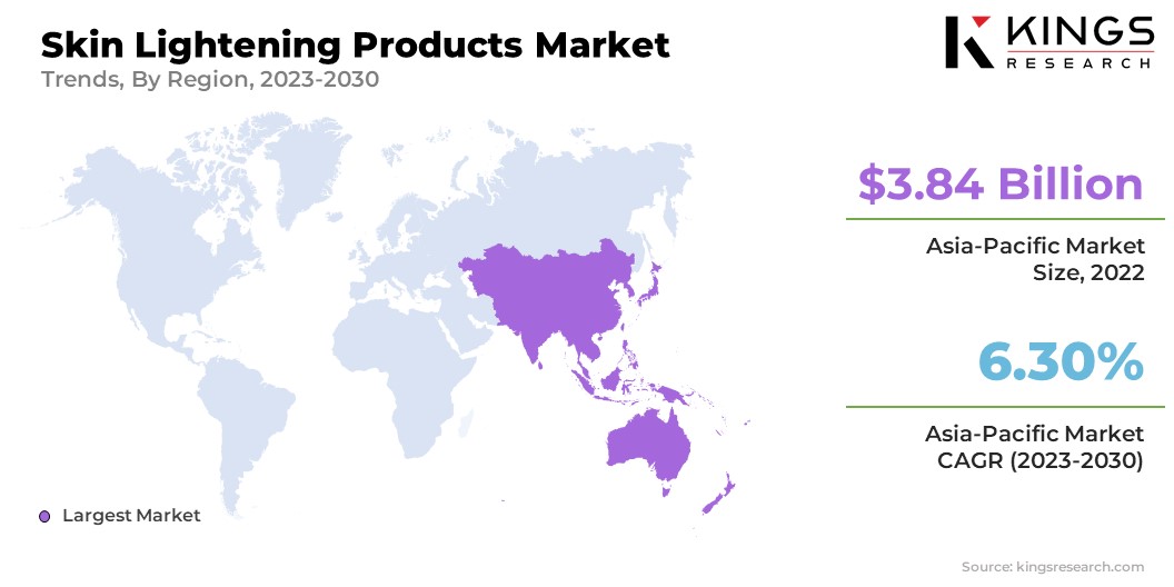 Skin Lightening Products Market Size & Share, By Region, 2023-2030