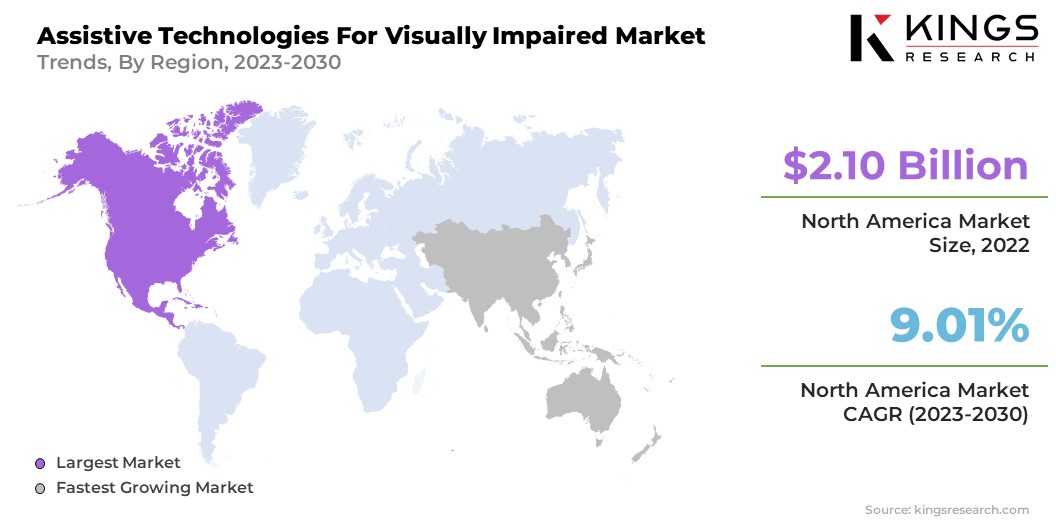 Assistive Technologies For Visually Impaired Market Size & Share, By Region, 2023-2030